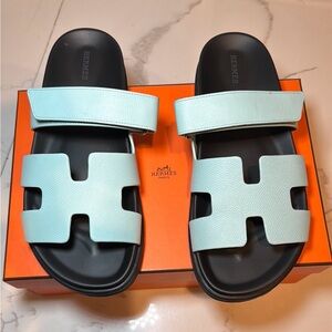 Hermes chypre bleu cristaux Sandals